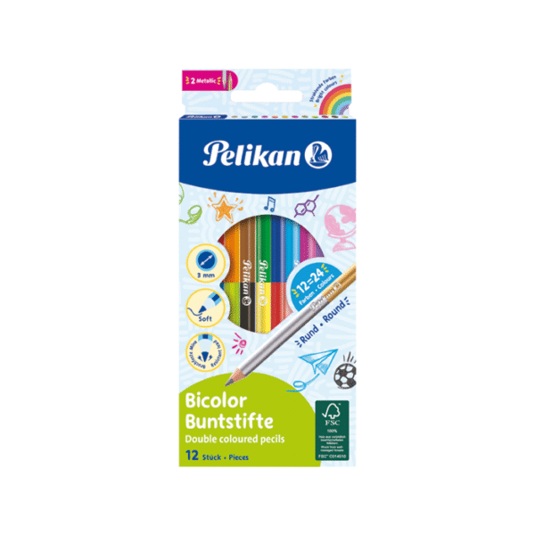 Boîte de 12 crayons de coloriage Bicolor – 24 couleurs